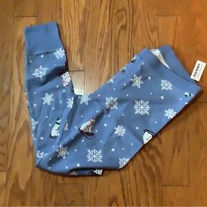 Old Navy Polar Bear Snowflake Waffle Knit Pajama Leggings